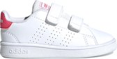 adidas Advantage Meisjes Sneakers - White/Real Pink/White - Maat 26