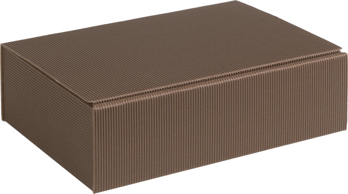 Geschenkdoos ribbelkarton 20x14x7cm BRUIN (100 stuks)