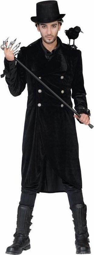 Halloween - Manteau long gothique noir avec boucles 48-50 (S / M) | bol.com
