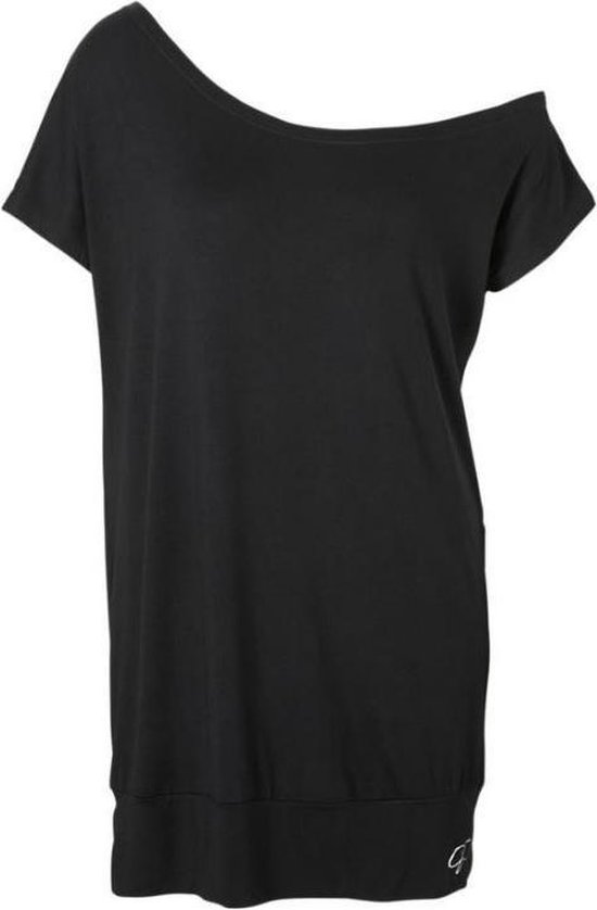 Foto: Papillon t shirt off shoulder dames sportshirt danskleding yoga zumba zwart dansshirt maat xl