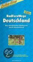 Deutschland Radfernwege Attraktivsten Radtouren + Kaart