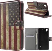 Huawei Ascend G620S agenda wallet hoesje USA vlag