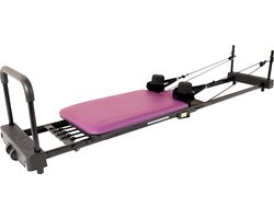 Bodi-tek AeroPilates reformer 435 - inklapbare pilatesbank - met Cardio-rebounder - verstelbaar- paars