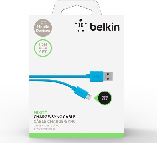 Belkin MIXIT Micro-USB naar USB Kabel - 2 meter - Blauw - Belkin