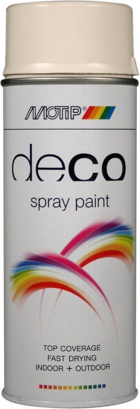 Foto: Motip deco alkyd hoogglans lak ral 9001 cremewit 01695 400 ml 