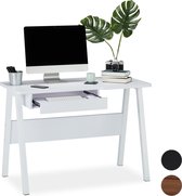 Relaxdays bureau - computertafel - computerbureau - uitschuifbaar - laptopbureau - tafel