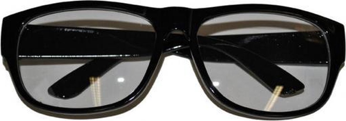Nerd bril met zwart montuur - Merkloos