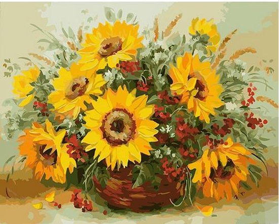 Schilderen op nummers - Voor volwassenen - Zonnebloemen | bol.com
