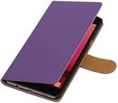 Bookstyle Wallet Case Hoesjes voor Galaxy C7 Paars