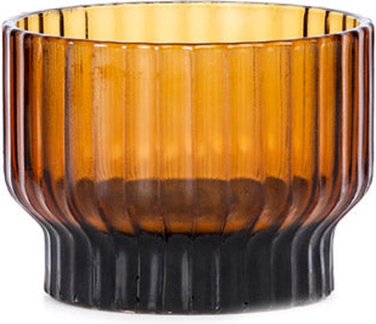 XLBoom Volta Theelicht - in Glas - Amber - 9 × 9 × 7 cm