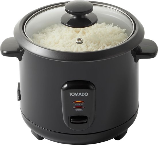 Tomado TRC1501B - Rijstkoker met stoommand - Inhoud 1,5 liter - Warmhoudfunctie - 7 porties - Anti aanbaklaag - Rice cooker - Zwart