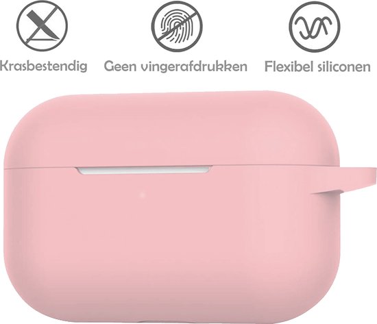 Coque adaptée à la coque Apple AirPods Pro Coque en Siliconen - Coque adaptée à la coque AirPods Pro - Rose clair - 2 pièces