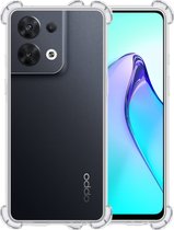 Hoesje Geschikt voor OPPO Reno 8 Hoesje Shockproof Case Siliconen - Hoes Geschikt voor OPPO Reno 8 Hoes Cover Siliconen - Transparant