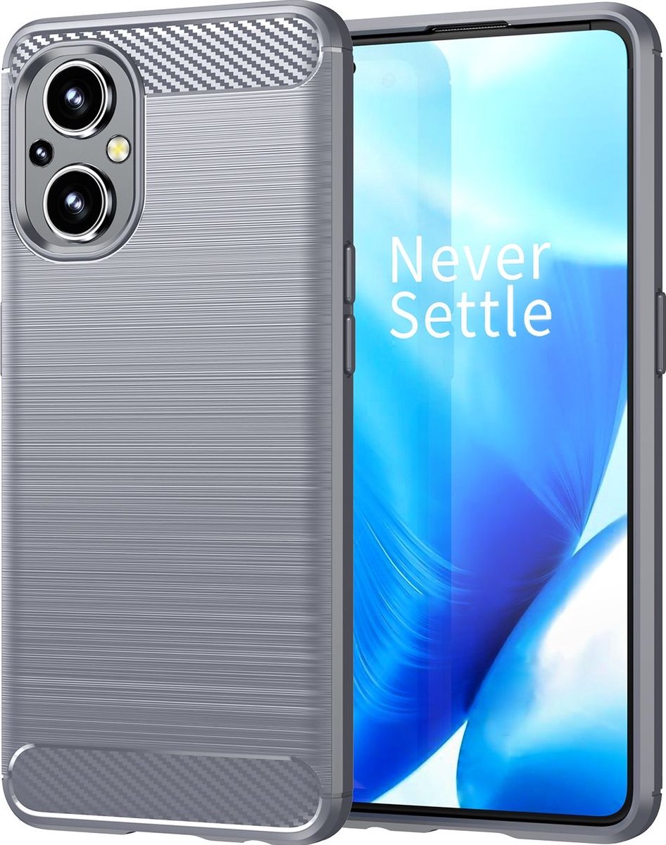 Mobigear Hoesje geschikt voor OPPO Reno 7 Lite Telefoonhoesje Flexibel TPU | Mobigear Brushed Slim Backcover | Reno 7 Lite Case | Back Cover - Grijs