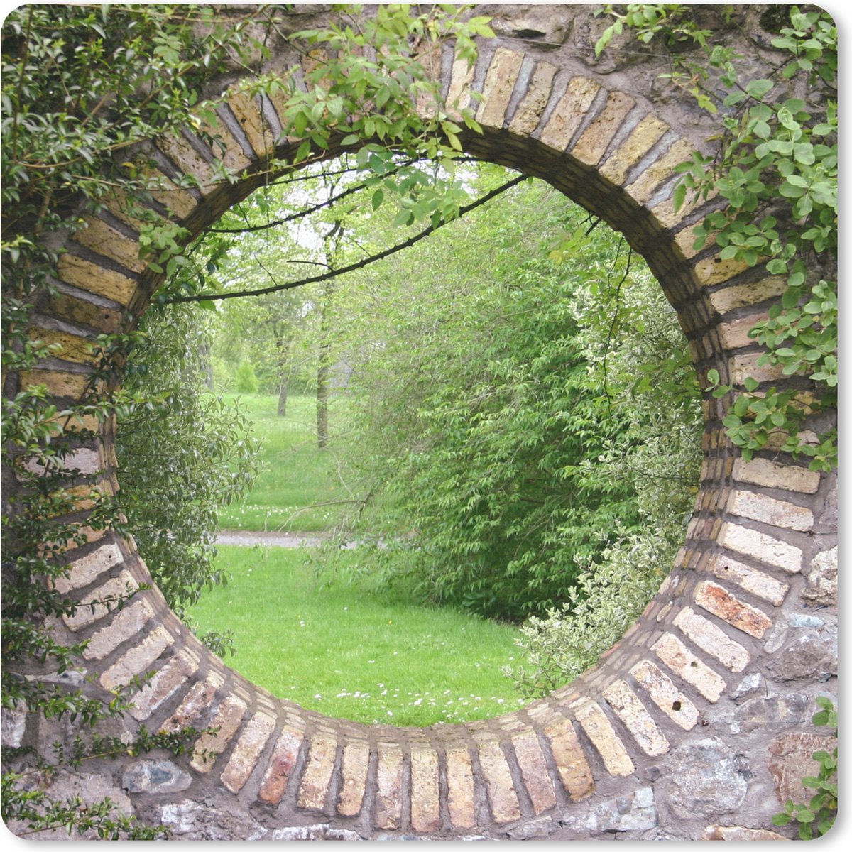 Muismat 30x30 cm - Mousepad Park - Doorkijk - Natuur - Muismatten