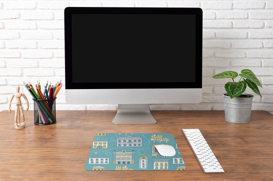 Bureau onderlegger 40x30 cm - Muismat Herfst - Patronen - Huis - Bureaulegger xl - Desk mat beschermer - Computer muismatten