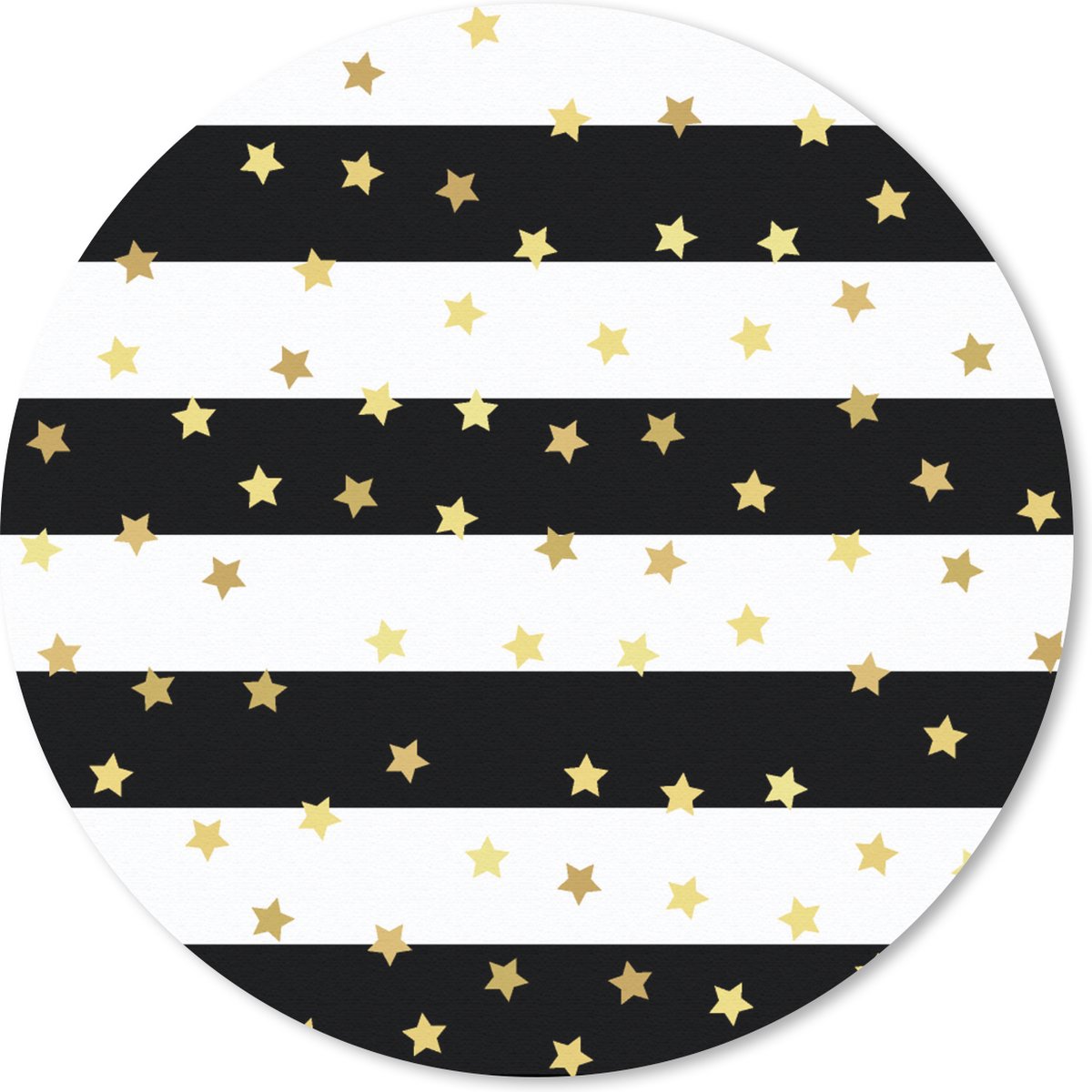 Muismat rond 30x30 cm - Mousepad Sterren - Goud - Confetti - Patronen - Ronde muismatten