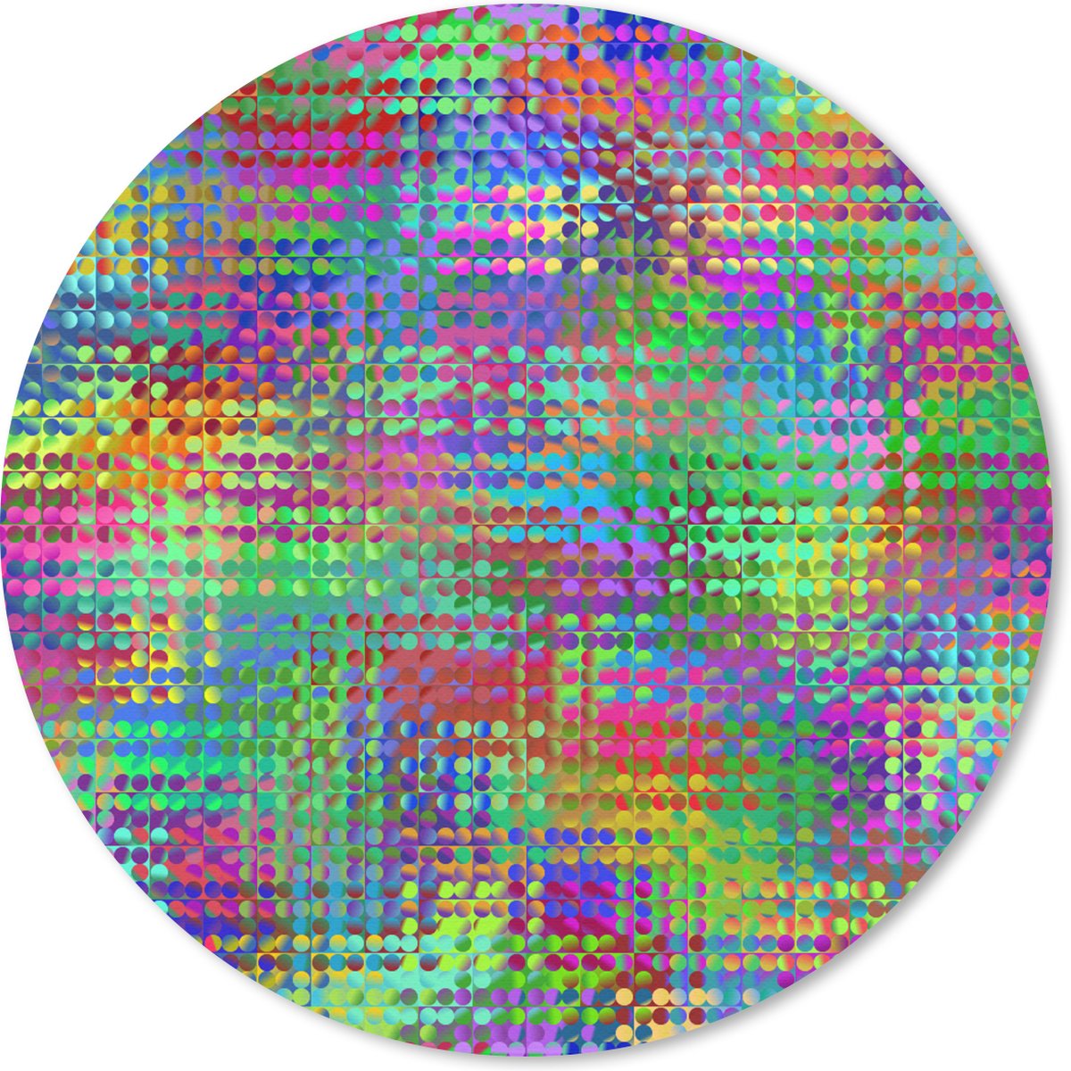 Muismat rond 20x20 cm - Mousepad Psychedelic - Patronen - Regenboog - Ronde muismatten