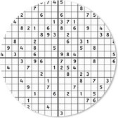 Muismat - Mousepad - Rond - Sudoku - Puzzel - Patroon - 50x50 cm - Ronde muismat