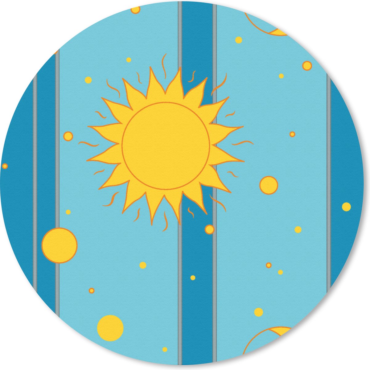 Muismat rond 20x20 cm - Mousepad Zon - Maan - Design - Ronde muismatten