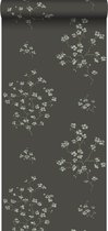 ESTAhome papier peint branches de fleurs noir - 148737-0,53 x 10,05 m