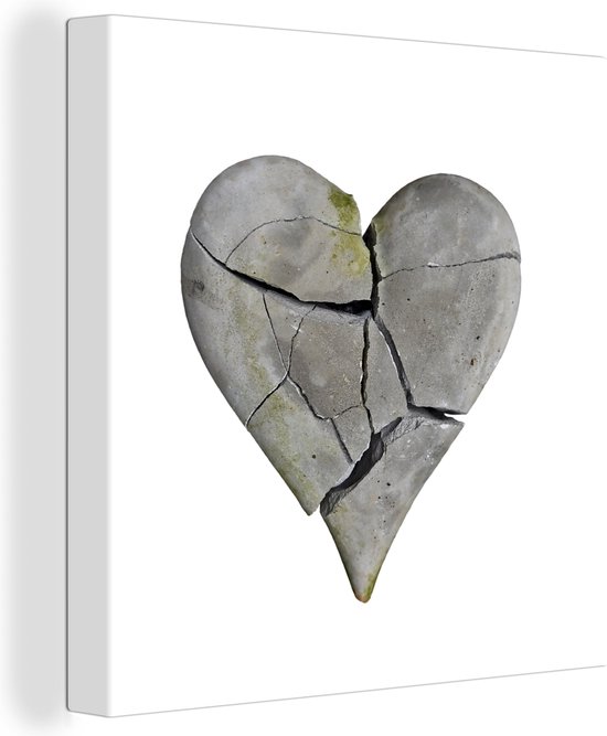Toile coeur brisé 2cm 90x90 cm - Tirage photo sur toile (Décoration murale salon / chambre)