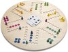 Afbeelding van het spelletje Keezenspel 3-in-1 Bordspel - Keezenbordspel - Ganzenbord en Ludospel - 2 tot 6 pers dubbelzijdig houten speelbord de luxe