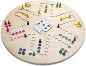 Keezenspel 3-in-1 Bordspel - Keezenbordspel - Ganzenbord en Ludospel - 2 tot 6 pers dubbelzijdig houten speelbord de luxe
