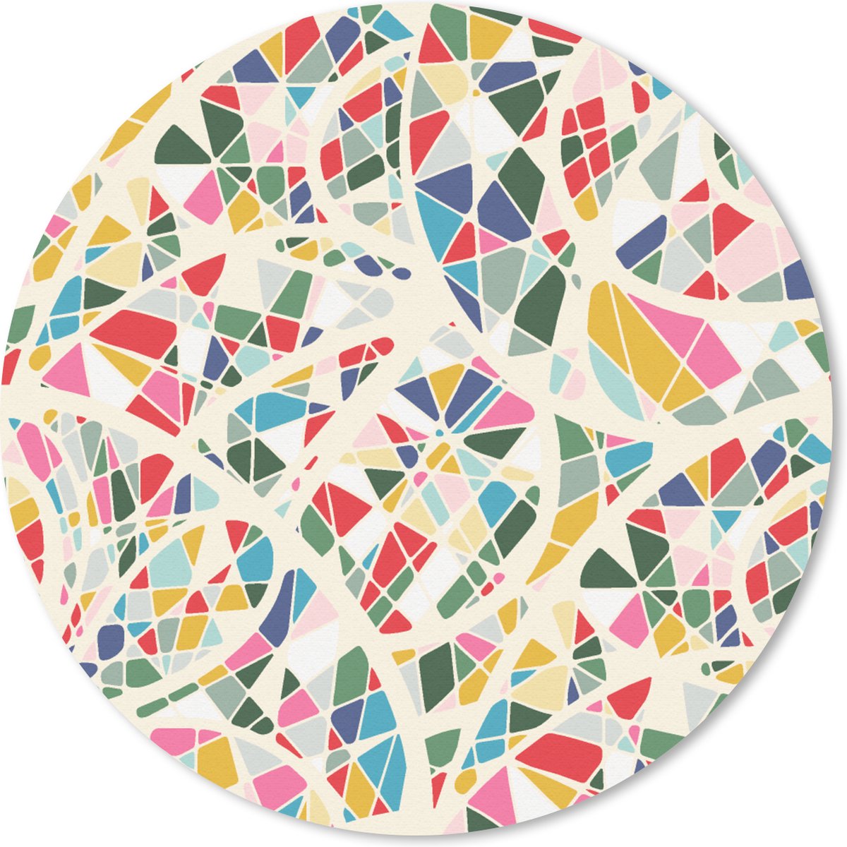 Muismat rond 50x50 cm - Mousepad Mozaïek - Abstract - Patroon - Ronde muismatten