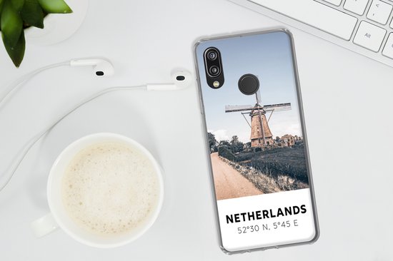 Coque Huawei P20 Lite (2020) - Pays- Nederland - Moulin - Prairie - Coque de téléphone en Siliconen