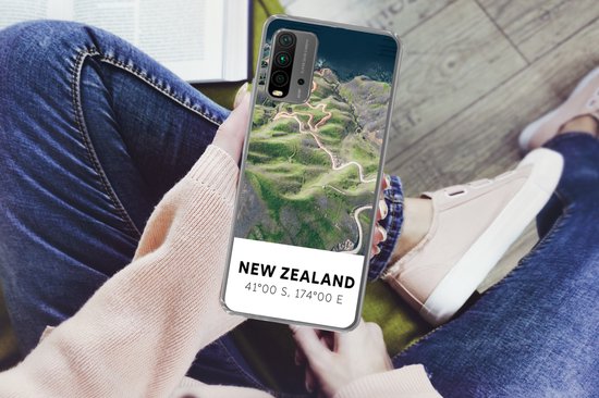 Coque de téléphone compatible avec Xiaomi et Redmi 9T - Nouvelle-Zélande - Water - Vert - Plage - Coque en Siliconen pour téléphone Coque de téléphone