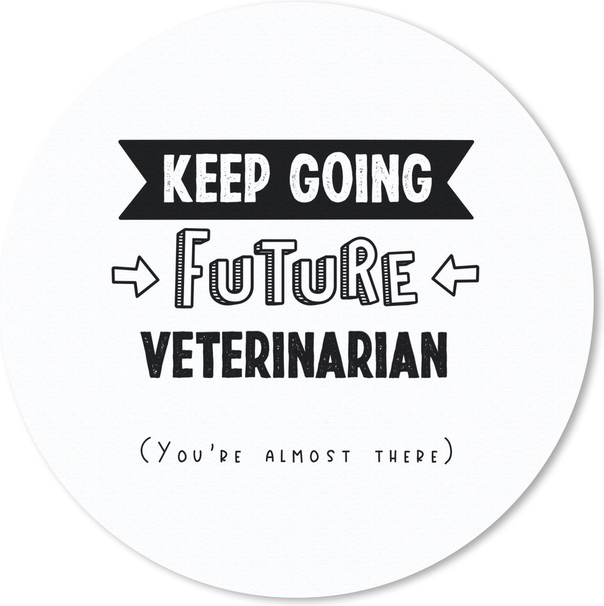 Muismat rond 20x20 cm - Mousepad Quote - Dierenarts - Studeren - Ronde muismatten
