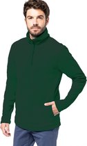 Kariban Fleece trui - donkergroen - halve ritskraag - warme winter sweater - heren - polyester M