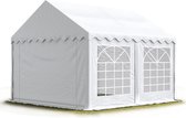 Tente de fête - Tente de fête - Tente pavillon - 3x4 m - PVC - blanc - étanche et résistant aux UV - Y compris les parois latérales