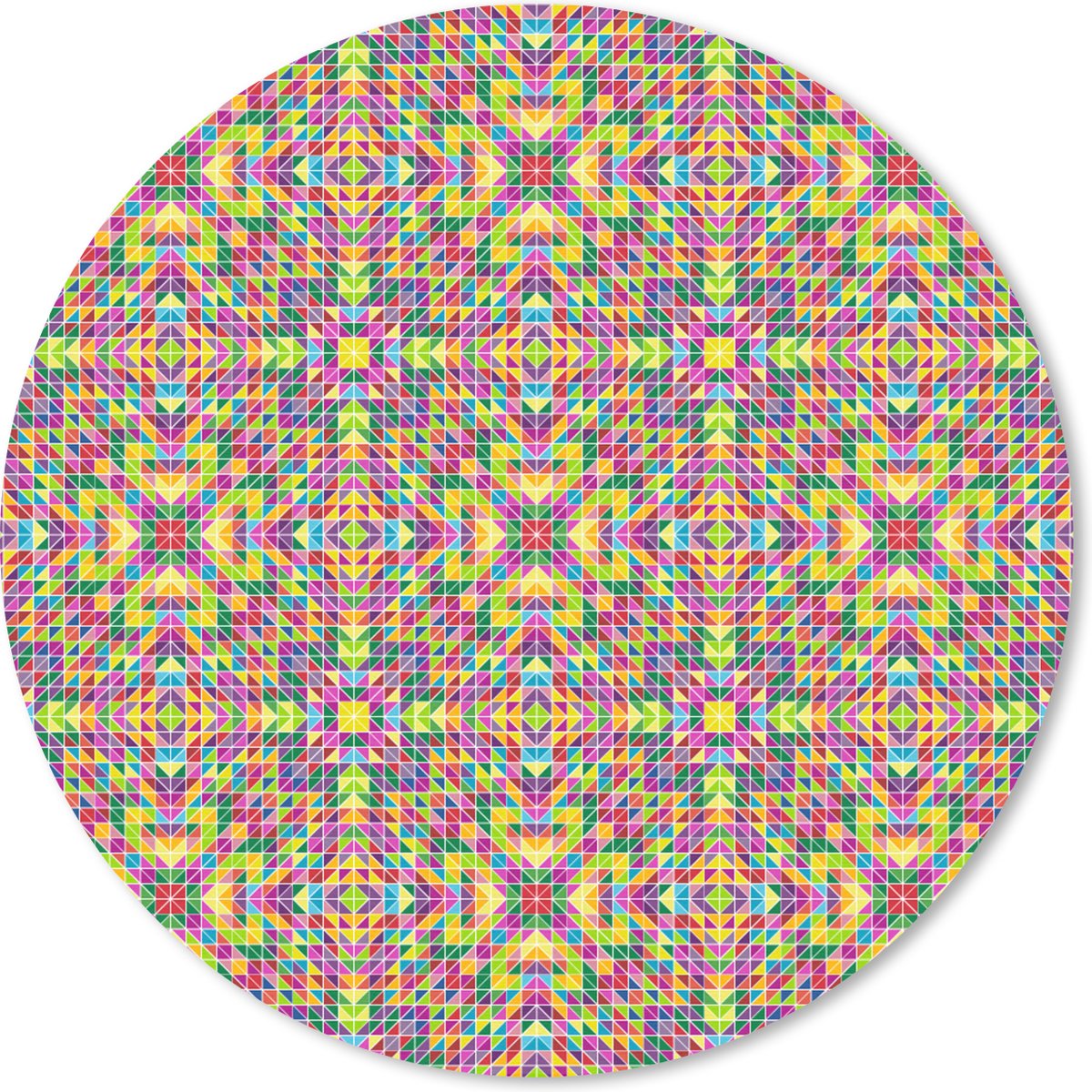 Muismat rond 40x40 cm - Mousepad Caleidoscoop - Patronen - Regenboog - Ronde muismatten