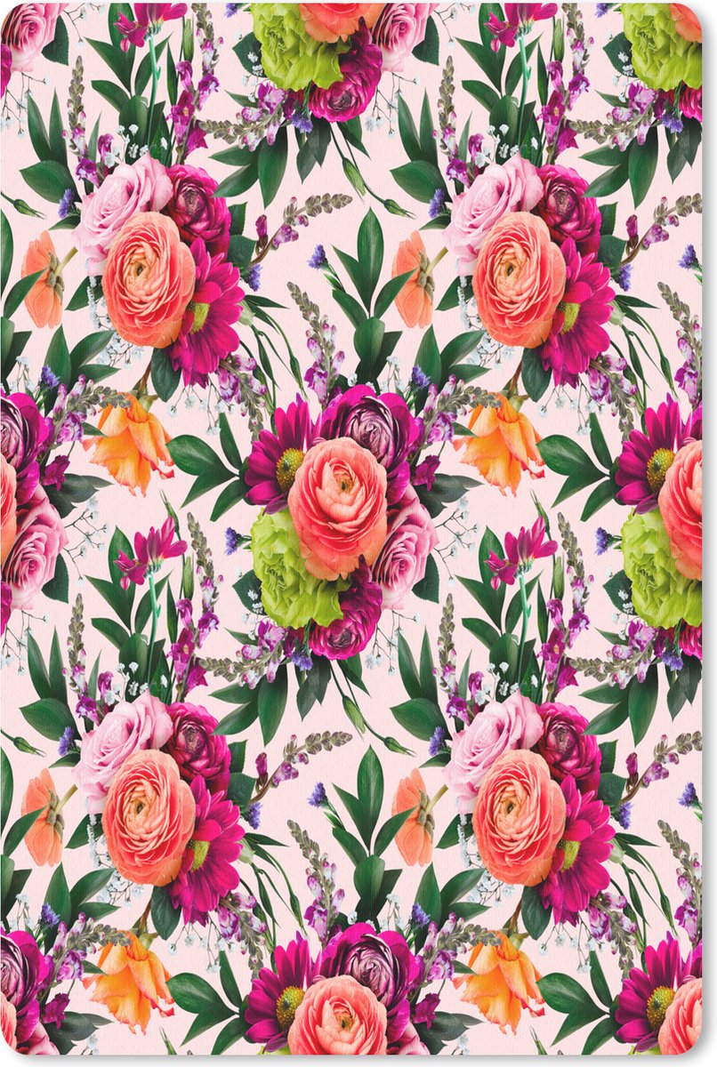 Muismat - Mousepad - Bloemen - Rozen - Paars - 40x60 cm - Muismatten