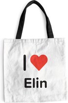 MuchoWow® Schoudertas - Strandtas - Big Shopper - Boodschappentas - I love - Elin - Meisje - 40x40 cm - Katoenen tas