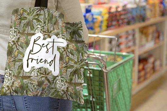 MuchoWow® Sac bandoulière - Sac de plage - Shopper Proverbes - Citations - BFF - Best ami - Meilleurs amis - 40x40 cm - Sac en coton