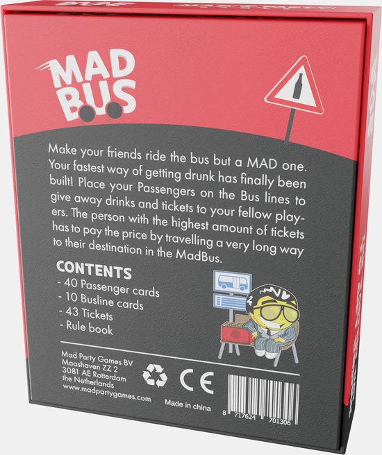 Thumbnail van een extra afbeelding van het spel MadBus - Kaartspel - Bussen / Boten in de ultieme variant - Drankspel - Partyspel