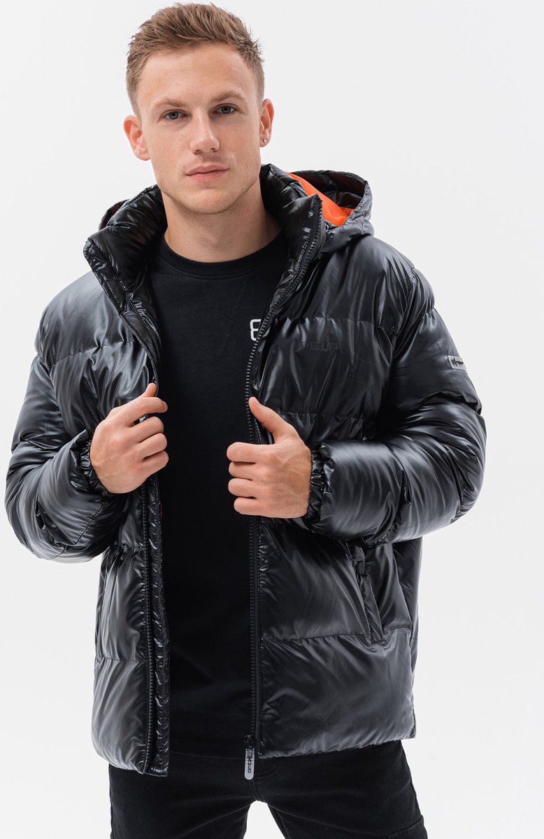 Heren winterjas - zwart C545