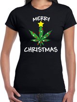 Bellatio Decorations Foute humor Kerst T-shirt wiet - shirt - dames - zwart XL