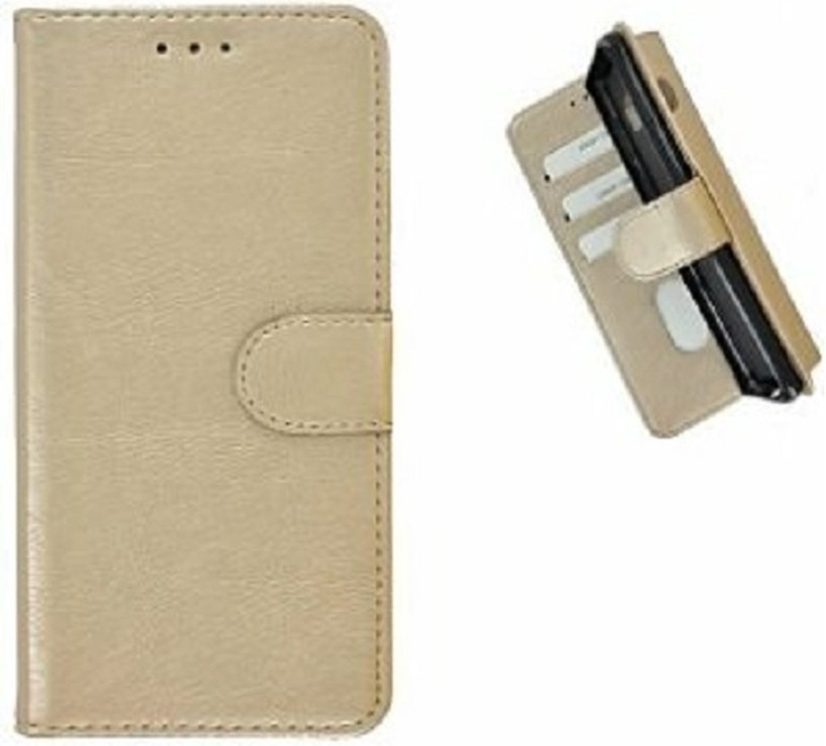 Samsung A51 Hoesje Met Pasjeshouder Bookcase Goud