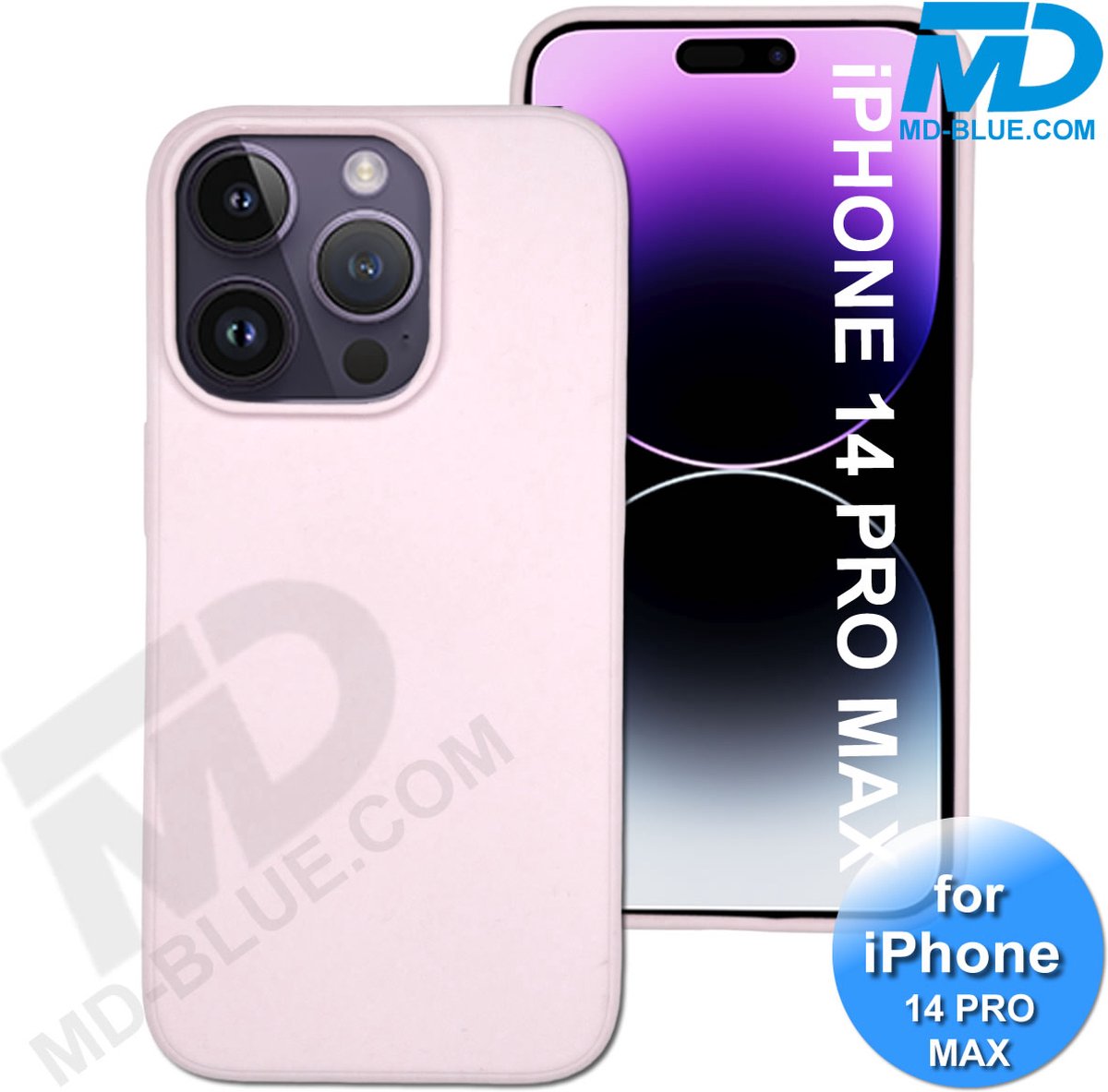 Hoesje geschikt voor de iPhone 14 Pro Max - telefoonhoesje - Back Cover van Siliconen - Roze