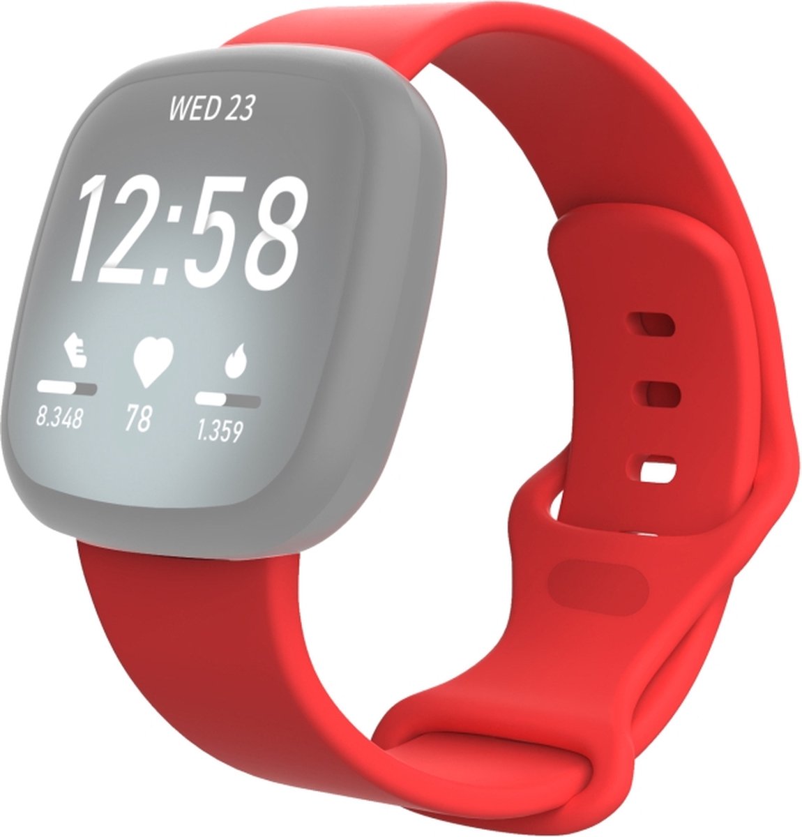 Siliconen bandje - geschikt voor Fitbit Versa 3 / Versa 4 / Sense - M/L - rood