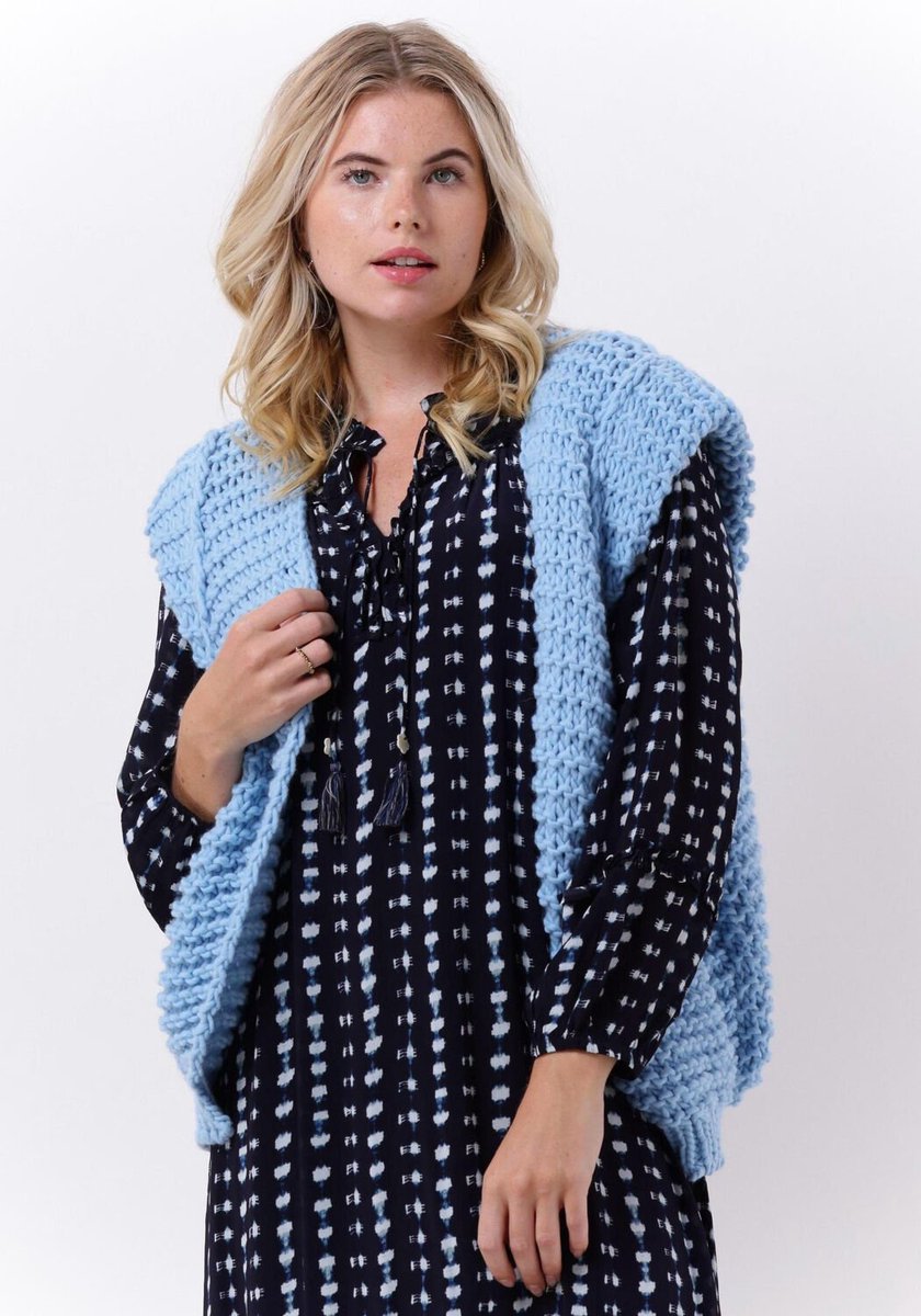 Notre-V Knit Gilet Blazers Dames - Lichtblauw - Maat ONESIZE