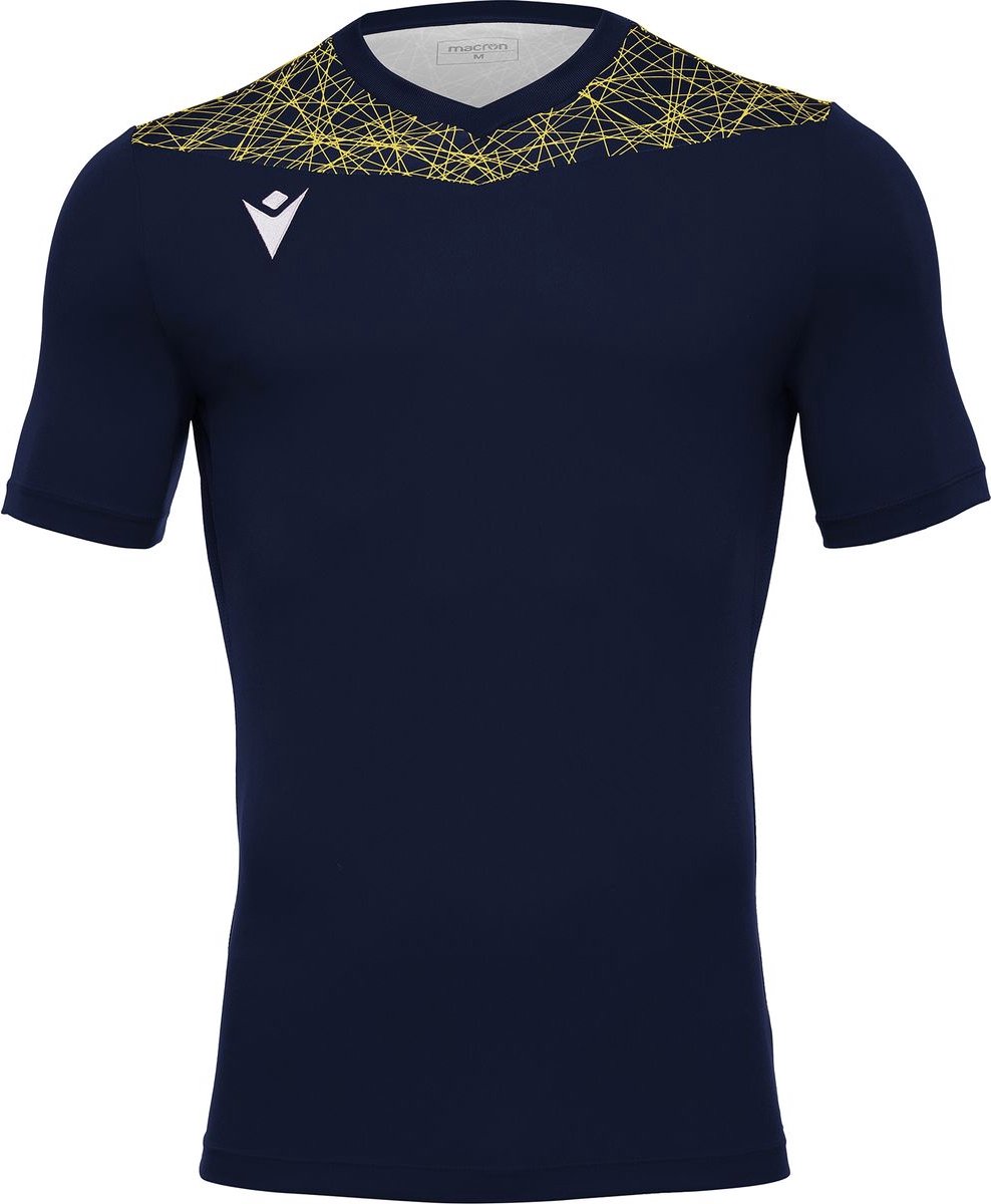 Macron Nash Shirt Korte Mouw Kinderen - Marine / Geel | Maat: 7-8 Y
