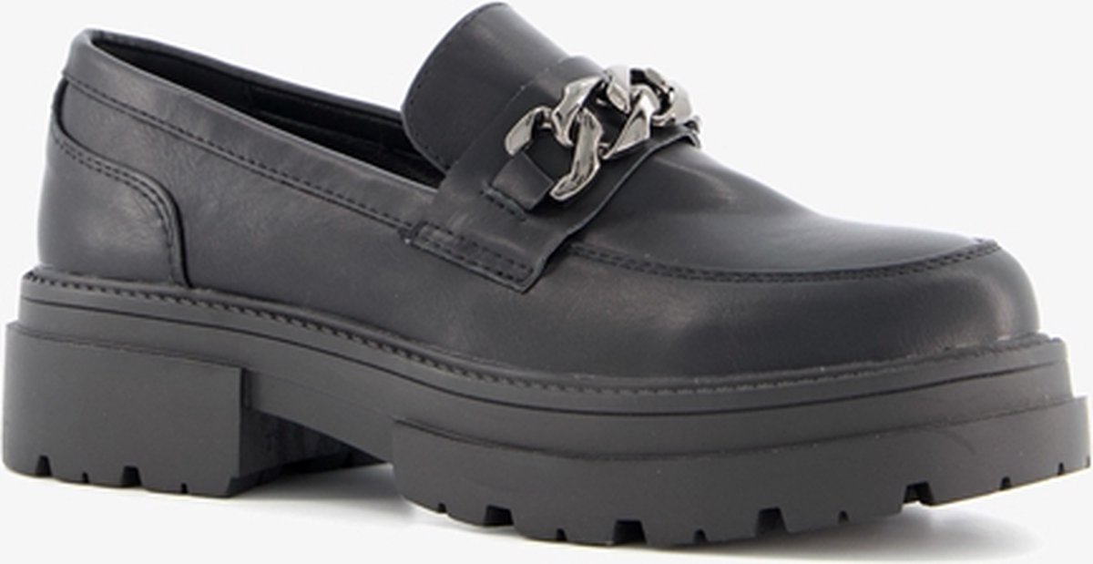 Nova dames loafers met plateauzool - Zwart - Maat 40