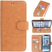 Hoesje Bookstyle Wallet Cases Bruin geschikt voor Iphone 14 Pro