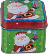 Kerst Metalen Blikken - Christmas Tin Box - Groen - 7,5 x 6,5 cm