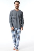 Grijze katoenen pyjama voor heren- grote maten XXL
